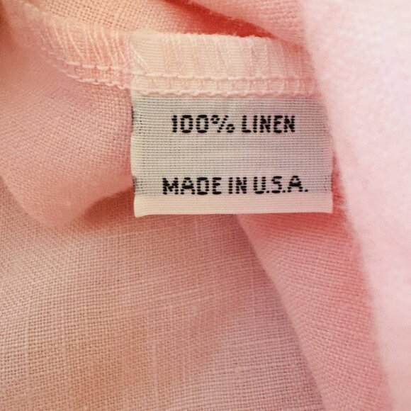 Bryn Walker Womens Linen Shirt Top Long Sleeve Button Front Pink Plus Size 1X - Picture 11 of 13